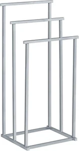Wenko Quadro Bathroom 3 Bar Free-Standing Chrome Towel Rack Stand Butler Holder - Picture 1 of 4