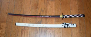 Steel Warrior White & Black Katana Sword w Scabbard 41" - Picture 1 of 13