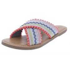 natural oxford pom poms women's viv sandals