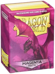 Dragon Shield Matte Sleeves – Magenta, 100 Stück Kartenhüllen, Standardgröße - Picture 1 of 2
