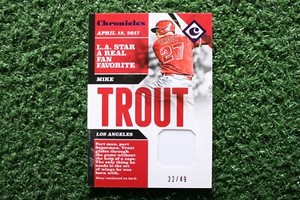 Mike Trout 2017 Panini Chronicles Swatches #CS-MT Purple Foil Jersey Relic /49