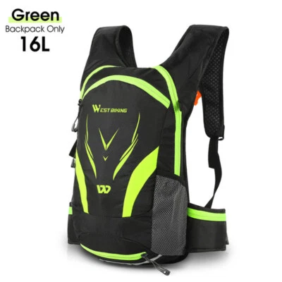WEST BIKING 16L Outdoor Sports Cycling Hiking Backpack Rucksack Bag Black Green - Image 1 of 4
