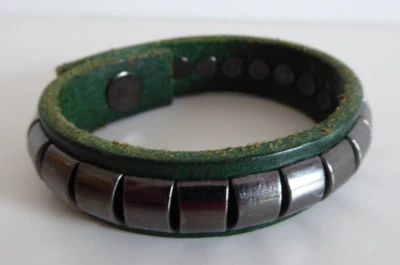 Liebeskind  Berlin Armband Leder grün silber rockig - Bild 1 von 4