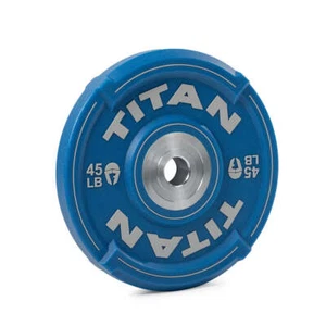 Titan Fitness 45 LB EZ-Grip Urethan Olympic Hantelscheibe, Single Blue - Bild 1 von 10