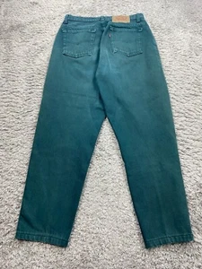 Vtg Levis 521 Jeans Women 10 Petite Forest Green Tapered Fit High Rise Mom Denim - Picture 1 of 11
