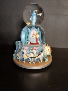 Disney Cinderella Double Snow Globe Music Box Tested Works. Read description. - Picture 1 of 7
