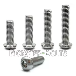 M8 Stainless Steel Button Head Socket Cap Screws A2, Metric ISO 7380 1.25 Coarse - Picture 1 of 27