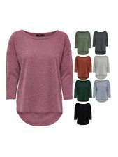 Only Damen Rundhals Shirt OnlAlba Top 3/4-Arm Blouse Pullover XS S M L XL