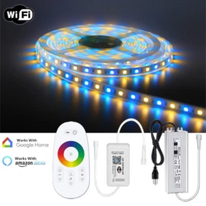 RGBW 100FT 80FT 60FT 50FT 40FT 30FT 60LEDs/M WiFi Music Sync LED Strip Light 12V - Picture 1 of 15