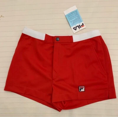 SHORT FILA, taglia 46, Rosso, NUOVO ORIGINALE VINTAGE, McEnroe, #Back2eBay - Photo 1/4
