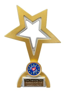 EMBLEMS GIFTS LTD Eurovision Song Contest 2025 Award Classic Star Trophäe graviert kostenlos