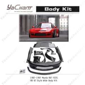 ALERÓN PARACHOQUES GUARDABARROS FRP para 92-97 Mazda RX7 FD3S RB PD V2 estilo carrocería ancha kit - Imagen 1 de 24