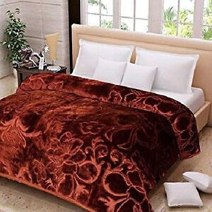 Queen Size Floral Mink Blankets Bedding Ultra Soft Flannel Throw 