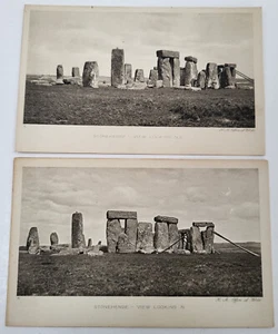 PR DE COLECCIÓN AÑOS 20 FOTOGRABADO POSTAL VISTAS STONEHENGE LOOK N & NE WILTSHIRE UK - Imagen 1 de 2