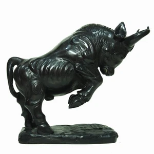 9-inch bull statue for worship, made of blackened brass,Wat Kating 2015 泰国弓牛 - Picture 1 of 12