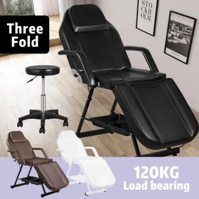 85CM3Fold Aluminium Beauty Bed Massage Table Facial Reclining Therapy FREE CHAIR - image 1 of 4