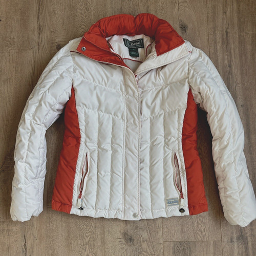 OFF WHITE Donna L.L. Giacca Bean RetroPuffer cappotto piccolo piumino d'oca full zip panna vintage