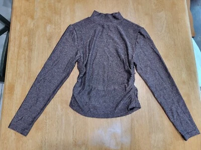 BB Dakota Side Hustle rose gold shimmer ruched top shirt blouse - Image 1 of 4