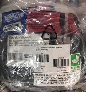 TRIPP LITE HIGH-SPEED HDMI CABLE P569-006 6FT Lot of 11 New Sealed Feee Shipping - Picture 1 of 1