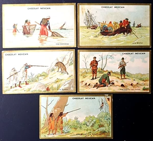 5 CHOCOLAT MEXICAIN Rue de Rivoli Paris France Advertising Cards - Picture 1 of 2
