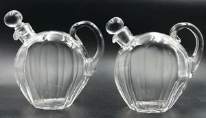 FRENCH ART DECO Baccarat Decanter Pair Clear Cut Crystal Signed circa 1930 - Picture 1 of 12