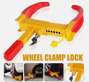 Wheel Clamp Heavy Duty Anti-Theft Lock Caravan Trailer Tire Safety Lock + 2 Keys - Picture 1 of 19