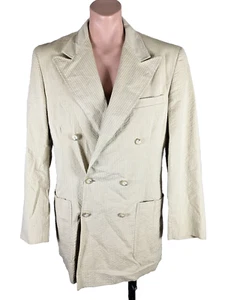 Blazer The J. Peterman Company Seersucker Beige Algodón Rayas Talla 40L Chaqueta - Imagen 1 de 6
