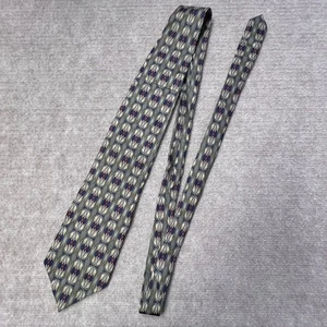 Chez Roffé New York Silk Necktie Brown Blue Red Floral Abstract Pattern - Picture 1 of 8