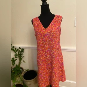 VINTAGE tank shift dress in HAWAII handsewn 70's paisley pink orange purple XL - Picture 1 of 10