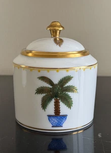 Limoges William Yeoward Palm Collection 4 3/4" handbemalte Porzellan Zuckerdose - Bild 1 von 8