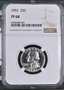 1951 Washington Quarter NGC PF68 Brilliant White PR68 - Picture 1 of 2