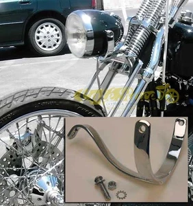 Staffa retrò per faro anteriore moto custom cafe racer bobber scrambler vintage - Picture 1 of 1