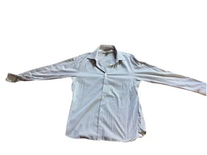 Michael Kors Dress Shirt Men's 16 -34/35 Slim Fit L  Blue Plaid Long Sleeve #B1 - Picture 1 of 4