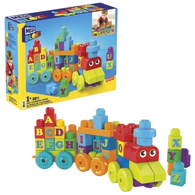 MEGA BLOKS First Builders Toddler Building Blocks Toy Set, ABC Learning Train wi - Image 1 of 4