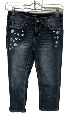 Jean Capris de mezclilla azul para niña Jordache Capri talla 12 27x19 Foto 1 de 4