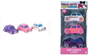 Hello Kitty & Friends Mini Vehicle 3 Pack Jazwares Series 1 Melody/Kuromi/Kitty - Picture 1 of 6