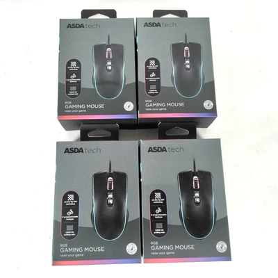 X4 Asda tech RGB Gaming Mouse 6 Programmable Buttons New Sealed - Image 1 of 4
