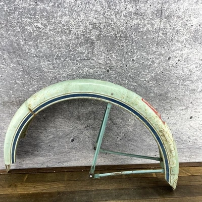 Guardabarros trasero vintage Monark 26 pulgadas globo neumático crucero espuma de mar se mantiene rayas azules Foto 1 de 4