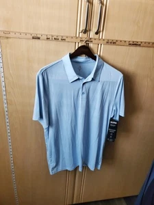 Skechers Men's Go Dri Premier Stripe Polo, Cerulean, Large - Picture 1 of 5