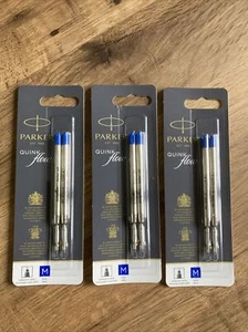 Parker Original Genuino Azul Mediano Bolígrafo Recargas (PKT 2 RECARGAS) X 3 PKTS - Imagen 1 de 7