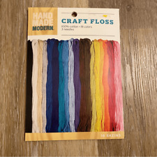 Handmade Modern Craft Floss colorful thread 100% cotton 18 colors, 3 needles