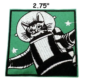 Astronaut Cat Cartoon Patch Embroidered DIY  Iron on Decorative Applique Clothes - Picture 1 of 12