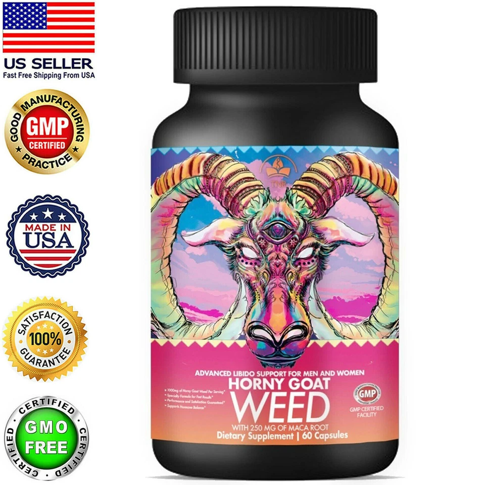 Premium Horny Goat Weed with Maca Root 1560mg Sexual Enhancer for Men & Women - Image 1 of 4