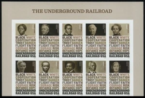 US #5834a-43a 5843c Underground Railroad Imperf Top Block 10 w/o die cuts NDC - Picture 1 of 1
