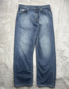 Hugo Boss Jeans Mens 36x32 Blue Alabama Straight Leg Relaxed Medium Wash Denim - Picture 1 of 17