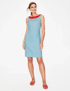 Boden Imelda 100% Linen Dress 10L Pastel Blue Sleeveless Boho Chic Breathable - Picture 1 of 9
