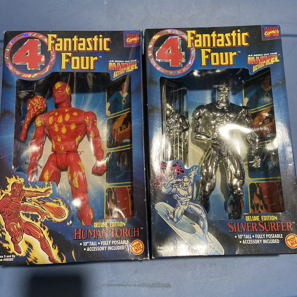 Antorcha Humana 10" Silver Surfer Figura Marvel Fantastic Four Deluxe ToyBiz 1994 Foto 1 de 4