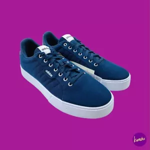ADIDAS Men's Daily 3.0 ECO Recycled Canvas Trainers, Navy, UK 7/EU 40.6/US 7.5 - Picture 1 of 4
