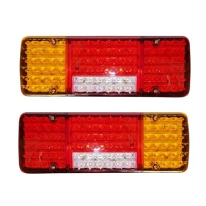 Pair 12v Led Rear Tail Lights Lamp 5 Function Trailer Caravan Truck Lorry 98 Led - Picture 1 of 5