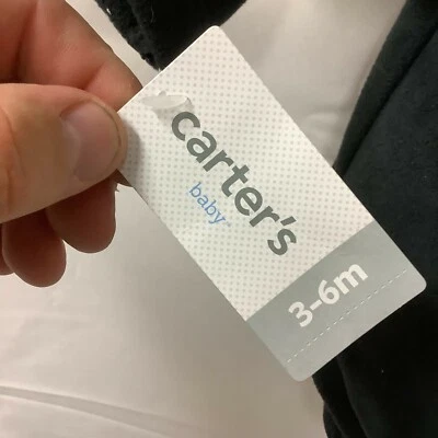 Carters Baby Boys Girls Costume Black Hooded Panda Jacket Sweatpants 3-6 Months - Image 1 of 4